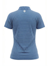 LIGHT BLUE STRIPED BLENDED POLO WOMEN