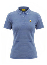 LIGHT BLUE STRIPED BLENDED POLO WOMEN