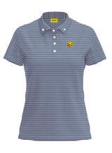NAVY BLUE STRIPED BLENDED POLO WOMEN