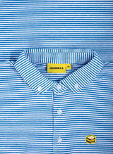 LIGHT BLUE STRIPED BLENDED POLO WOMEN