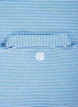 LIGHT BLUE STRIPED BLENDED POLO WOMEN