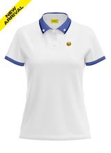 BLUE KNIT COLLAR WHITE POLO WOMEN