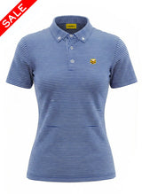 NAVY BLUE STRIPED BLENDED POLO WOMEN
