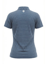 NAVY BLUE STRIPED BLENDED POLO WOMEN