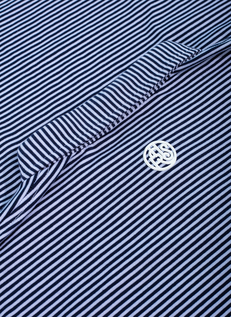 NAVY BLUE STRIPED BLENDED POLO