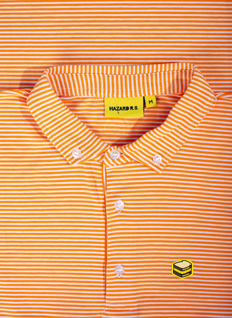 ORANGE STRIPED BLENDED POLO