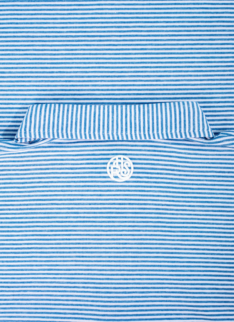 LIGHT BLUE STRIPED BLENDED POLO