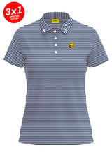 NAVY BLUE STRIPED BLENDED POLO WOMEN