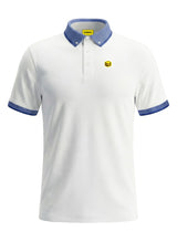 BLUE KNIT COLLAR WHITE POLO