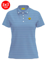 LIGHT BLUE STRIPED BLENDED POLO WOMEN