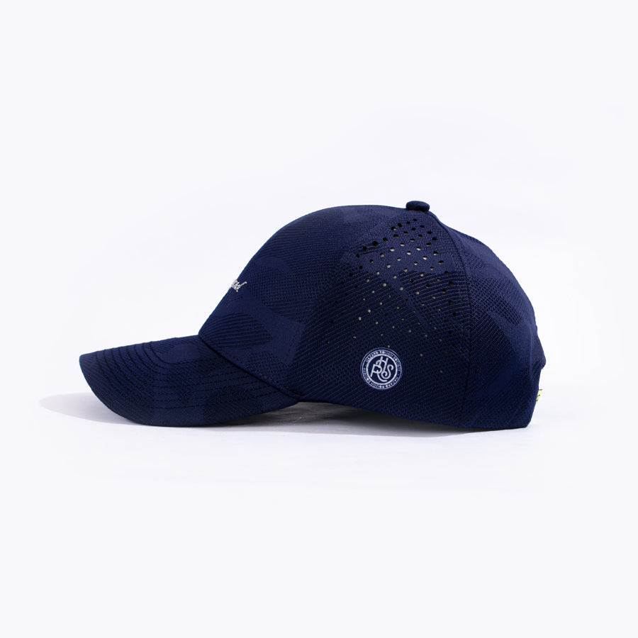 NAVY BLUE CHROME SIGNATURE HAT – HAZARD ROUGH SOCIETY