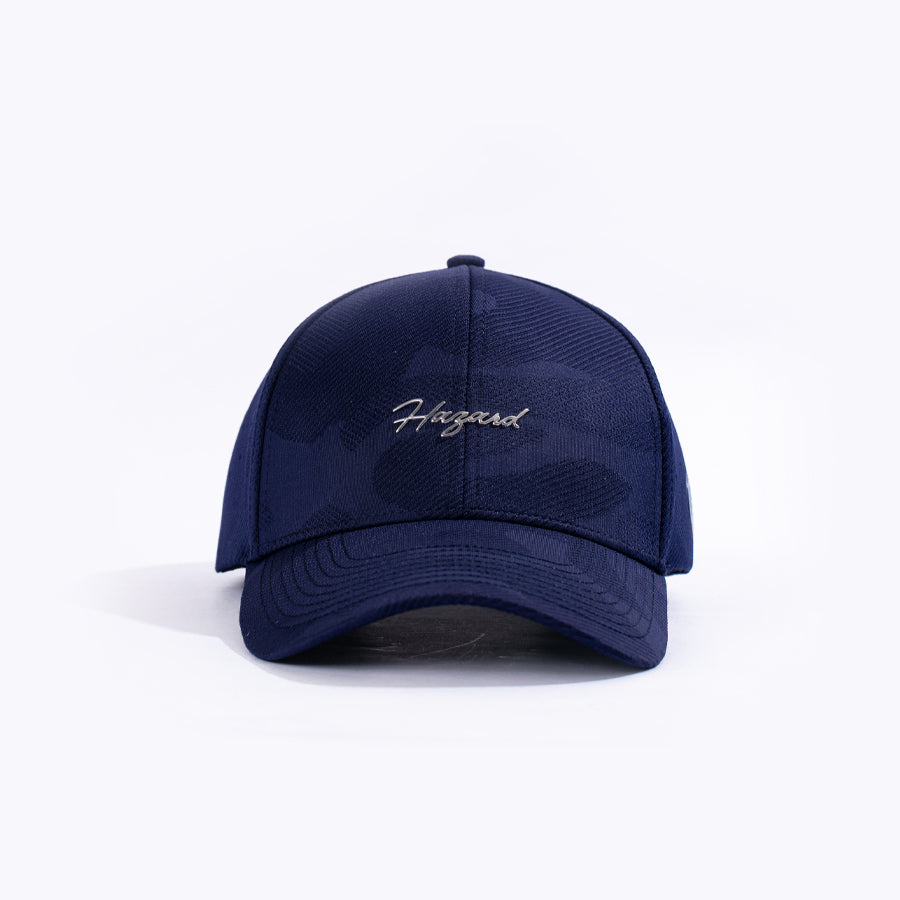 NAVY BLUE CHROME SIGNATURE HAT – HAZARD ROUGH SOCIETY