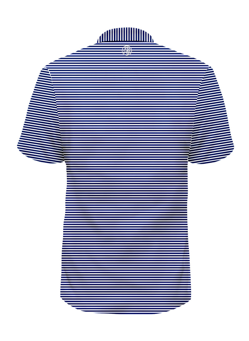 NAVY BLUE STRIPED BLENDED POLO