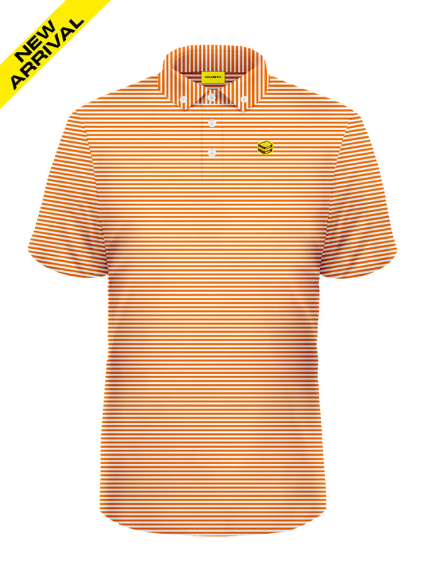 ORANGE STRIPED BLENDED POLO