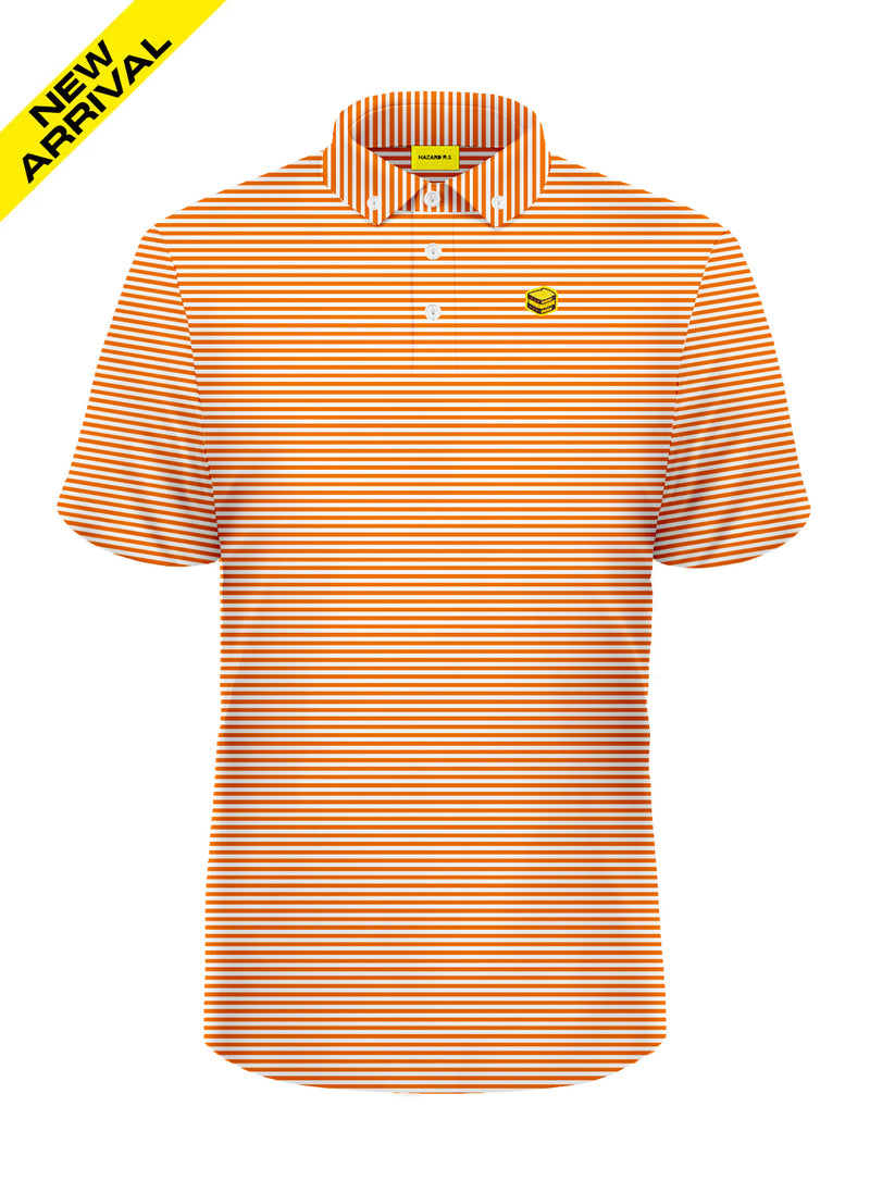 ORANGE STRIPED BLENDED POLO