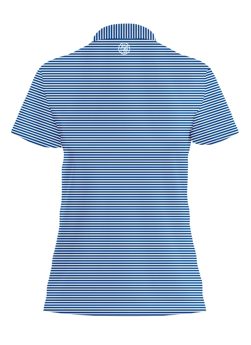 LIGHT BLUE STRIPED BLENDED POLO WOMEN