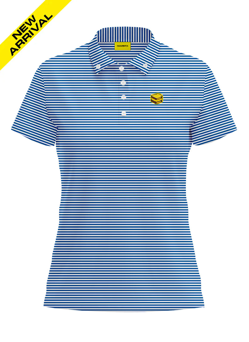 LIGHT BLUE STRIPED BLENDED POLO WOMEN