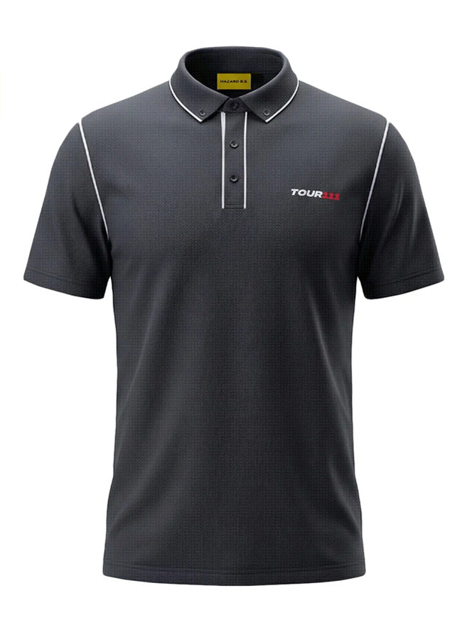 TOUR111 BLACK POLO – HAZARD ROUGH SOCIETY