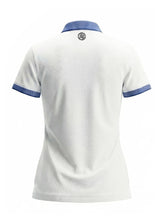 BLUE KNIT COLLAR WHITE POLO WOMEN