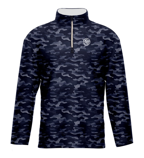 CAMO NAVY BLUE WHITE QUARTER ZIP OUTERWEAR