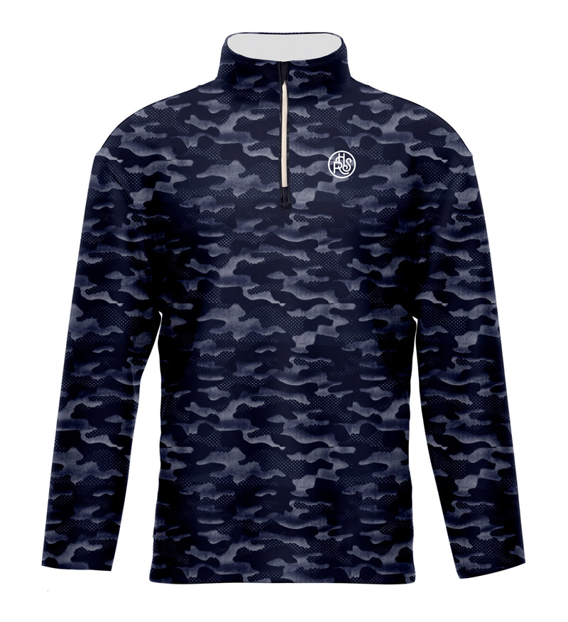 CAMO NAVY BLUE WHITE QUARTER ZIP OUTERWEAR